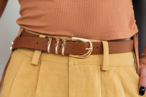 Tan- Triple Loop Belt