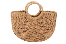 Load image into Gallery viewer, Eco Half - Moon Straw bag