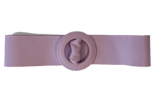 Load image into Gallery viewer, Lavender -Covered Round Buckle Genuine Leather Belt