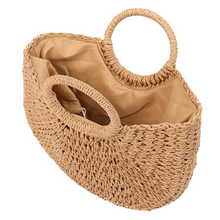 Load image into Gallery viewer, Eco Half - Moon Straw bag