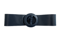 Load image into Gallery viewer, Navy - Covered Round Buckle Genuine Leather Belt