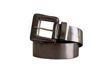 Load image into Gallery viewer, Silver Genuine Leather Belt- Square Buckle