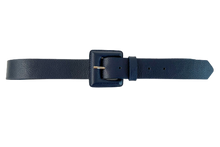 Load image into Gallery viewer, Navy Genuine Leather Belt- Square Buckle