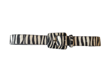 Load image into Gallery viewer, Zebra/ Animal Print - Rectangular Buckle Genuine Leather Belt