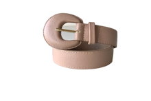 Load image into Gallery viewer, Beige Genuine Leather Belt- Arch Buckle