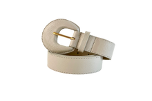 Load image into Gallery viewer, Off White Genuine Leather Belt- Arch Buckle