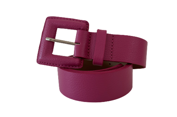 Burnt Pink Genuine Leather Belt- Square Buckle