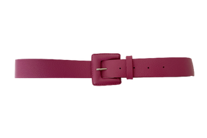 Burnt Pink Genuine Leather Belt- Square Buckle