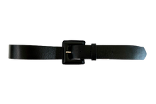 Load image into Gallery viewer, Black Genuine Leather Belt - Square Buckle