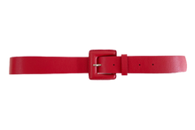 Load image into Gallery viewer, Red Genuine Leather Belt- Square Buckle