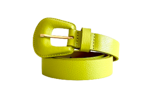 Lime Green -  Slim Genuine Leather Belt