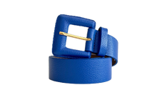 Load image into Gallery viewer, Royal Blue Genuine Leather Belt - Square Buckle