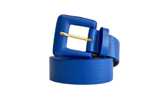 Royal Blue Genuine Leather Belt - Square Buckle