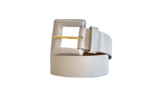 Off White Genuine Leather Belt - Square Buckle