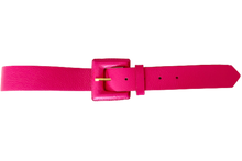 Load image into Gallery viewer, Pink Genuine Leather Belt- Square Buckle