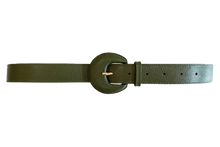 Load image into Gallery viewer, Dark Khaki Green Genuine Leather Belt- Arch Buckle