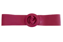 Load image into Gallery viewer, Burnt Pink- Covered Round Buckle Genuine Leather Belt