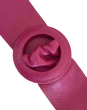 Load image into Gallery viewer, Burnt Pink- Covered Round Buckle Genuine Leather Belt