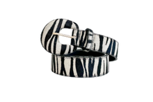 Load image into Gallery viewer, Zebra / Animal Print Genuine Leather Belt- Arch Buckle